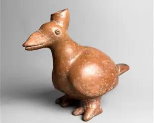 Colima Culture Redware Pottery Standing Duck Vessel Mexico Pre-Columbian
