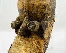 Grebo Tribal Carved Wood and Skin African Mask Ivory Coast
