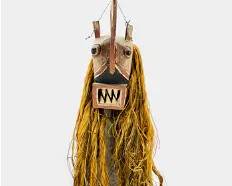 BWA Kopbiay African Tribal Mask Carved Painted Wood Bukina Faso
