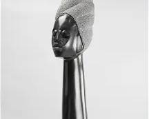 Huge Joe Mutasa Elegant African Woman Springstone Sculpture
