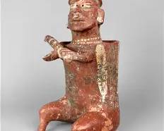 Jalisco Warrior Figure Redware Pottery Pre-Columbian West Mexico

