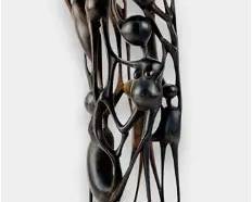 Makonde Carved Ebony Hardwood African Tribal Sculpture Tanzania #1
