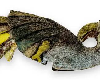 Indonesian Dayak Tribal Carved and Painted Wood House Finial Jungle Fowl Bird
