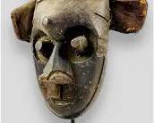 Kuba Pwoom Itok Carved Wood African Tribal Goggle-Eye Mask DRC
