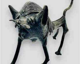 Benin Tribal Bronze Animal Figurine African Skinny Lion
