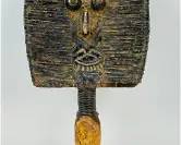 Kota Reliquary African Metal and Wood Bwete Tribal Figurine
