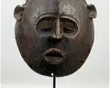Hemba Tribal Carved Wood Janus Twin Helmet African Mask
