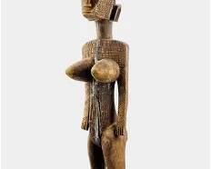 Bambera African Carved Wood Female Tribal Statue Figurine #2
