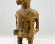 Songye Tribal Carved Wood African Male Figurine Statue
