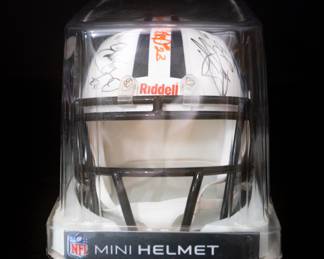 Miniature Ridell Helmet SIGNED BY Eddie George #27, Frank Wycheck #89, Kevin Dyson #87, and Blaine Bishop #23
