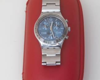 Empty Mens Omega Case & Swatch Irony Watch