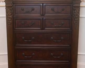 American Signature&nbsp;Marble Top Chest of Drawers (44” Wide x 20" Deep x 57" Tall)
