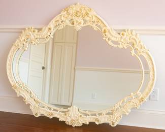 Union City Mirror & Table Company — Manufactured in the USA — Italian Baroque French Provincial Style Mirror 64” Wide x 50.5” Tall x 2 1/4” Deep