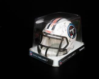 Miniature Ridell Helmet SIGNED BY Eddie George #27, Frank Wycheck #89, Kevin Dyson #87, and Blaine Bishop #23
