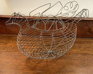 Vintage Wire Chicken Egg Collecting Basket