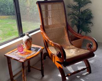 Vintage Cane Plantation Chair