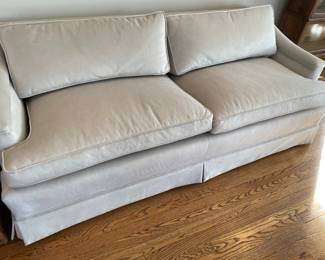 MCM gray velvet 2-cushion couch