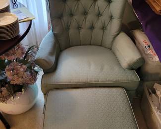 Two matching arm chairs and one matching ottoman, very good condition!