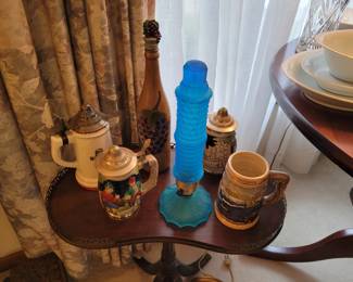 Blue Art Deco table lamp.