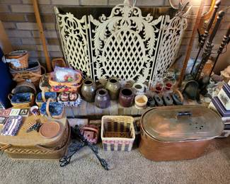 Longaberger baskets and some very nice primitive pottery.