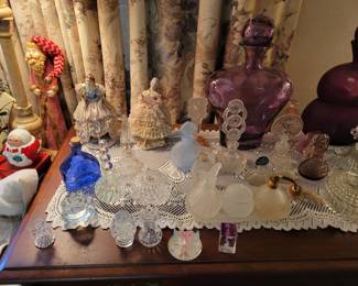 Vintage glass perfume bottles.