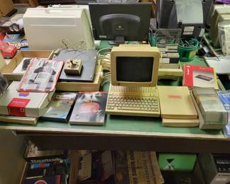 Apple 2C computer, monitor, printer and lots of extras! Powers on!