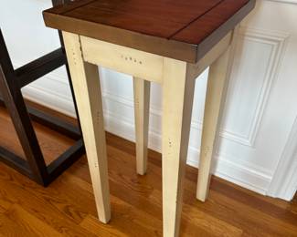 small square wooden accent table by Pier 1