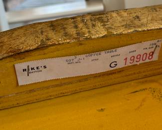 vintage white & gold accented coffee table