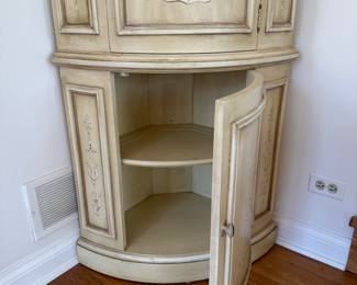 Vintage hand-painted corner cabinet.