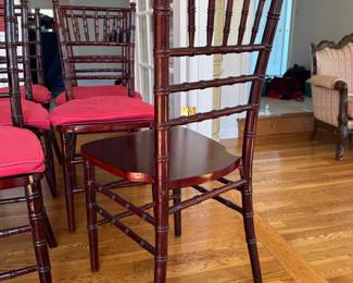 Mahogany Chiavari Chairs with Red cushions (set of 6)