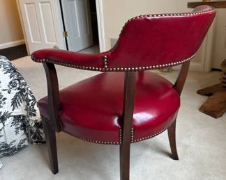 Red Leather studded office chair