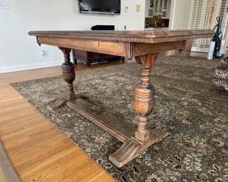 Vintage farmhouse style wooden console table