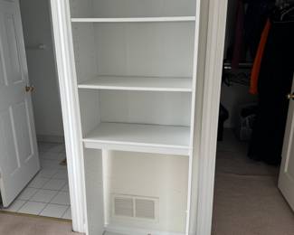 white shelving unit