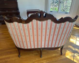 Antique settee formerly owned by Hollywood actress, Ann Miller.