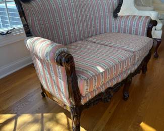 Antique settee formerly owned by Hollywood actress, Ann Miller.