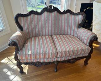 Antique settee formerly owned by Hollywood actress, Ann Miller.