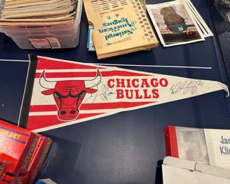 Autographed Chicago Bulls flag