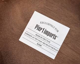 small square wooden accent table by Pier 1