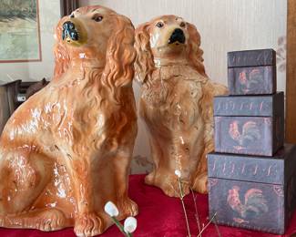 PAIR OF STAFFORDSHIRE DOGS