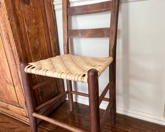 ANTIQUE CHAIRS WITH RUSH SEATS