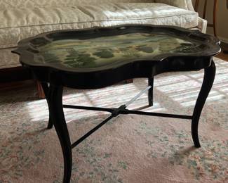 MAITLAND SMITH HAND PAINTED TOLE SERVING TRAY/COFFEE TABLE