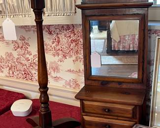 SHAVING MIRROR AND PLANT STAND