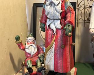 LOVELY HAND CARVED SANTAS