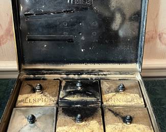 ANTIQUE JAPANNED SPICE BOX