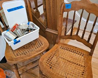 Cane seat chairs