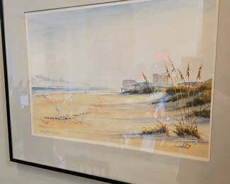 Original signed art. Beach scene.