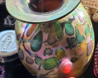 Art glass vase by Hunter.