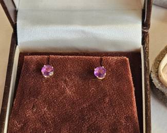 Amethyst stud earrings