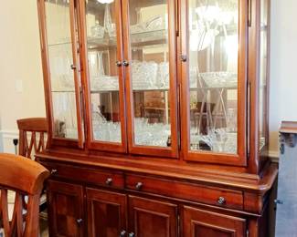 Lighted Hutch with glass shelves