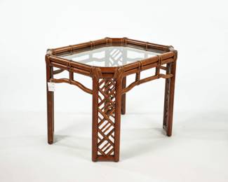 Vintage Bamboo Glass Table